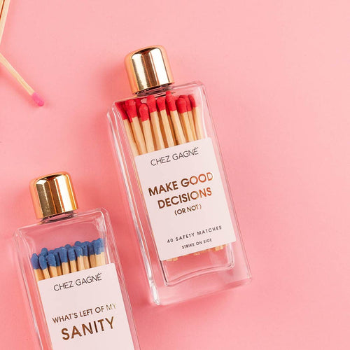Glass Bottle Matchsticks - Make Good Decisions