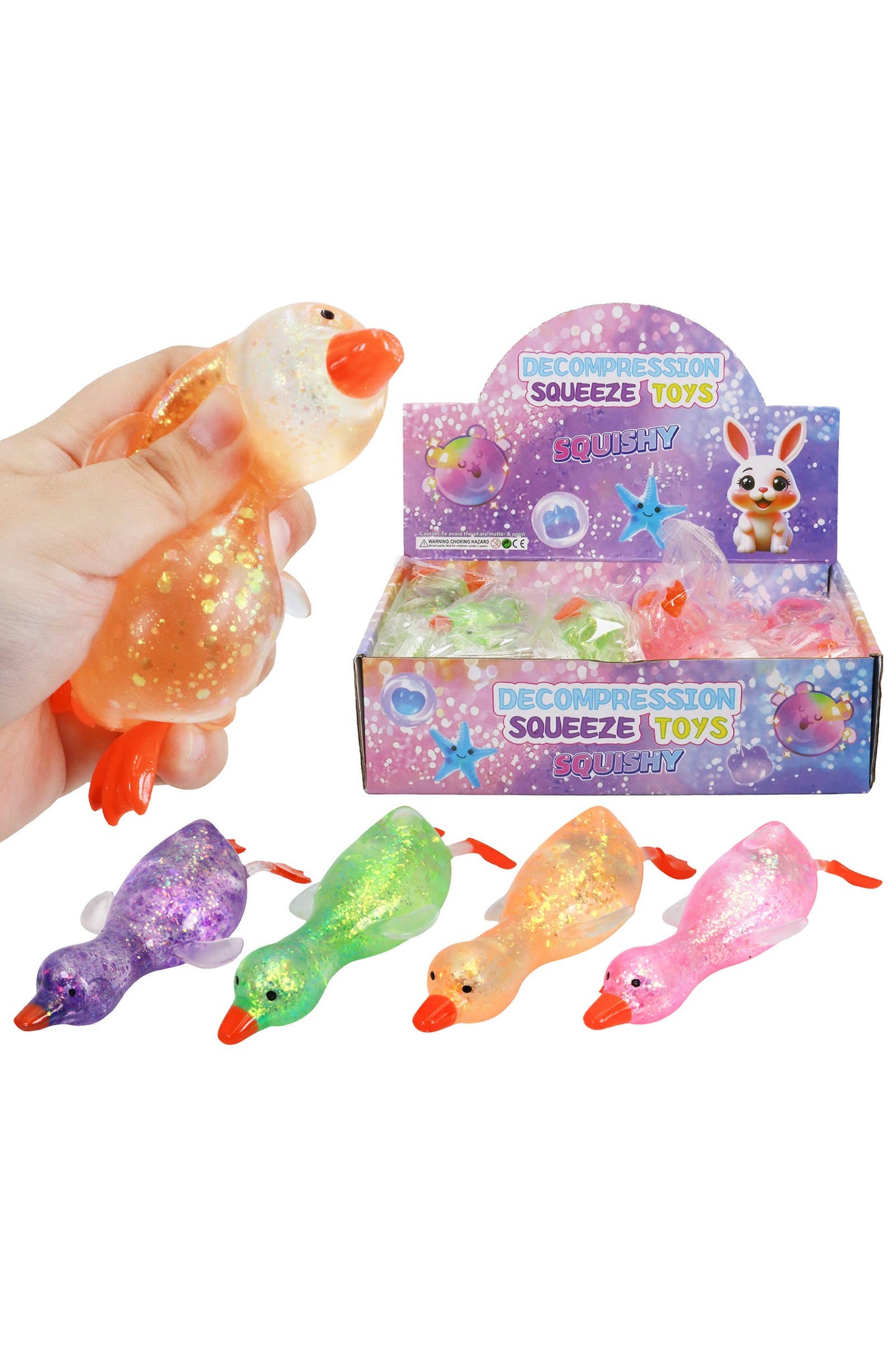 Duck Glitter Squishy - Assorted Colors