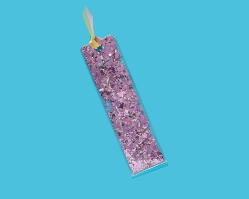 Purple Confetti + Tie Dye Ribbon Bookmark