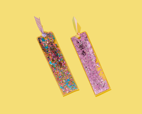 Purple Confetti + Tie Dye Ribbon Bookmark