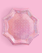 Pink Foil Starburst Plates - 25 ct.