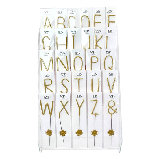 Big 8" Gold Letter Sparkler Wand - Letter M