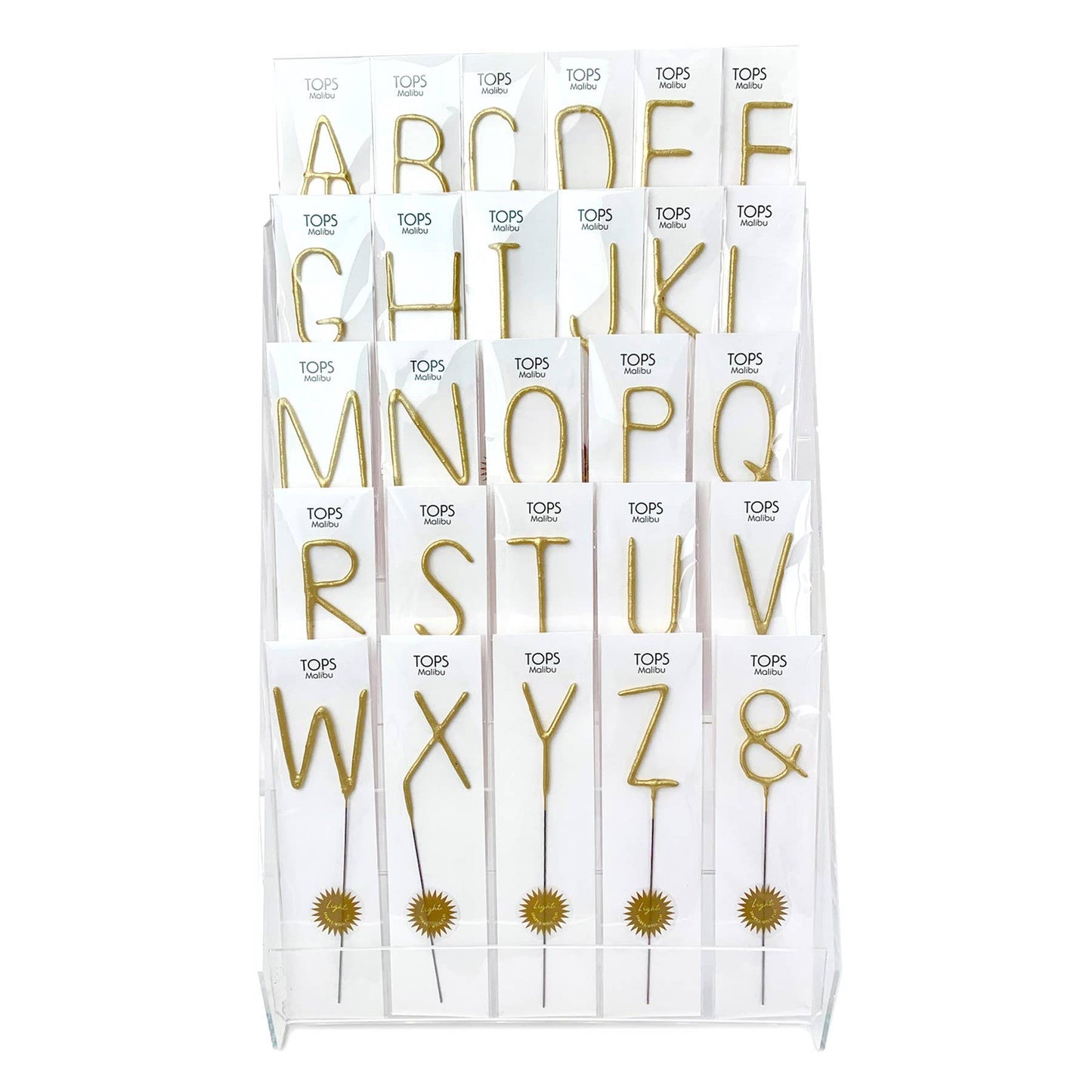 Big 8" Gold Letter Sparkler Wand - Letter O