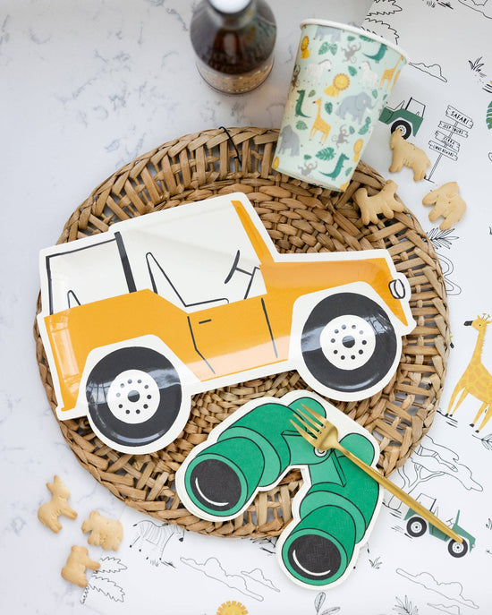 Safari Jeep Shaped Paper Plates