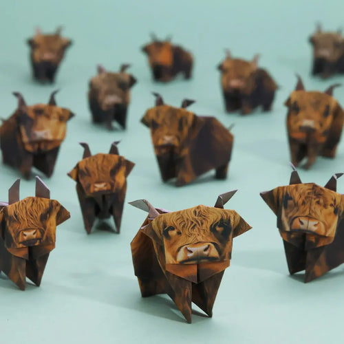 Paper Highland Cows DIY Origami Kit