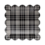 FAL1243 - Falloween Plaid Scalloped Square Paper Plate