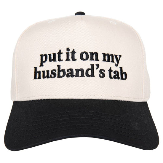Put It On My Husband's Tab Vintage Style Hat - Black