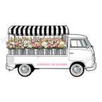 Running on Blooms Flower Truck Sticker
