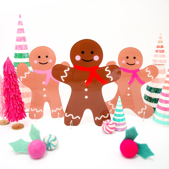 Acrylic Gingerbread Men (Set of 3)
