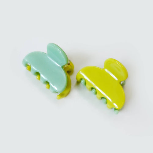 Teal/Green Jelly Hair Claws - Set of 2