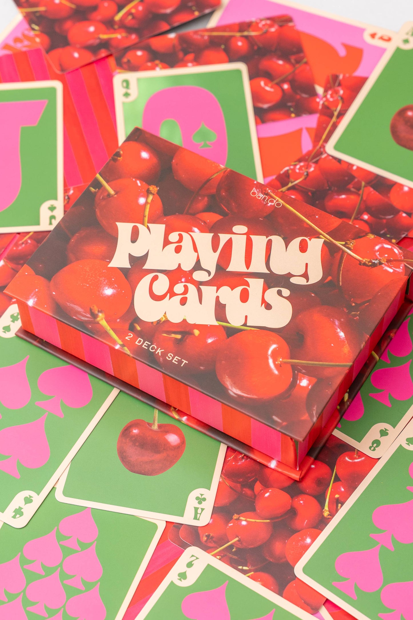 Cherry Stripe Playing Cards