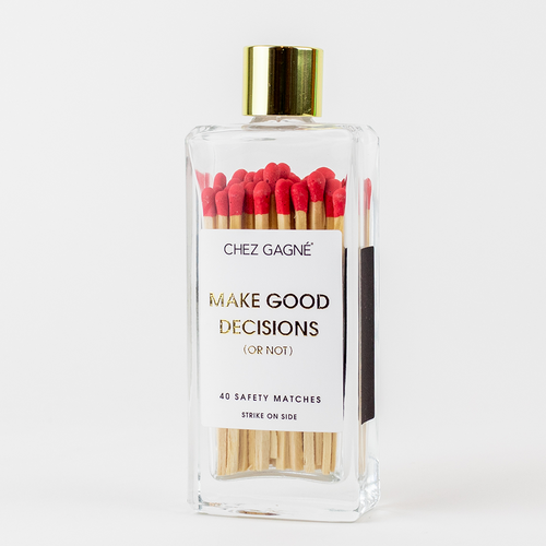 Glass Bottle Matchsticks - Make Good Decisions