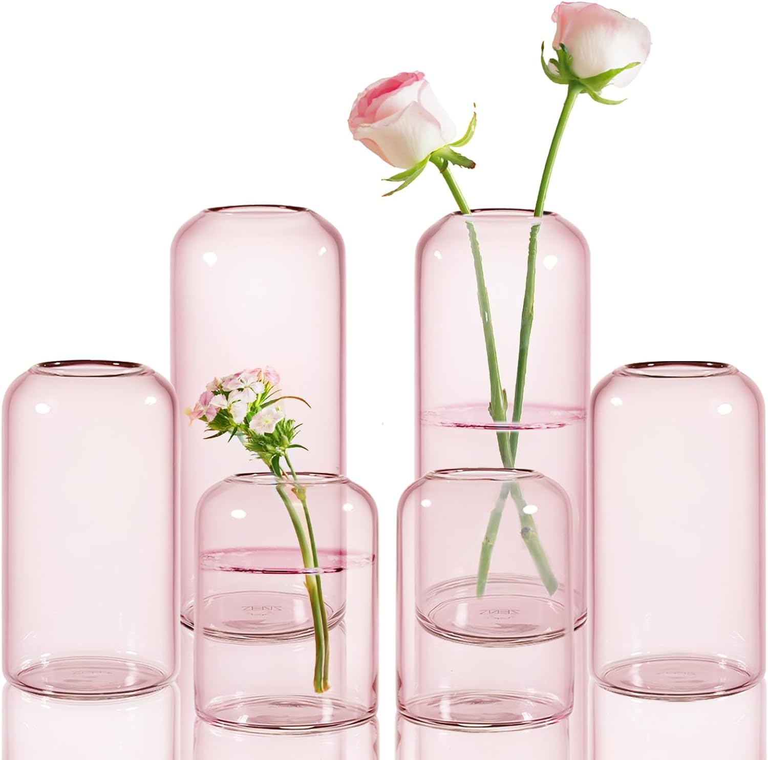 Modern Bud Vase - Pink Glass Medium