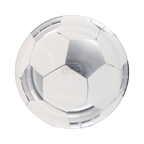 Silver Foil Soccer Plates - 8 ct.