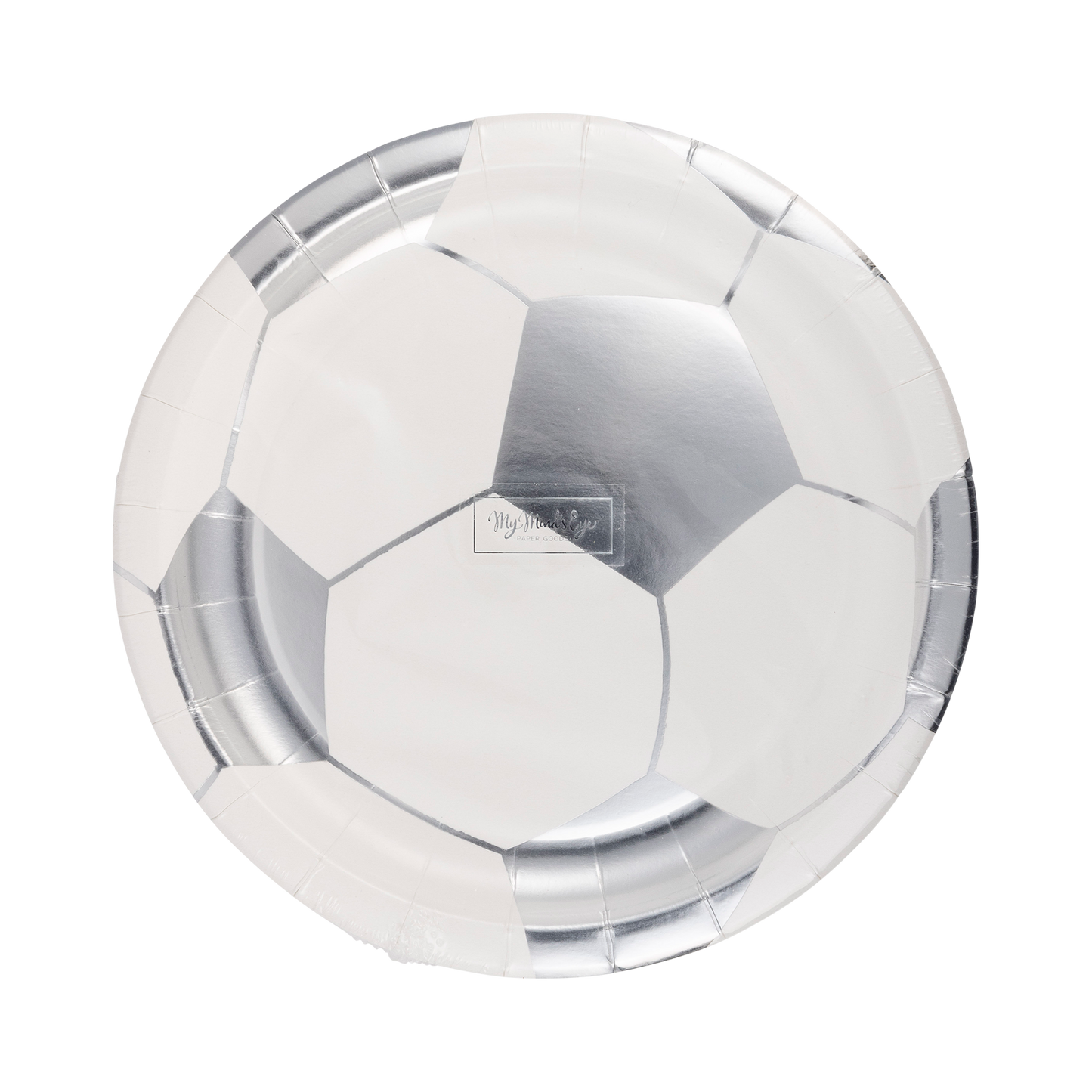 Silver Foil Soccer Plates - 8 ct.