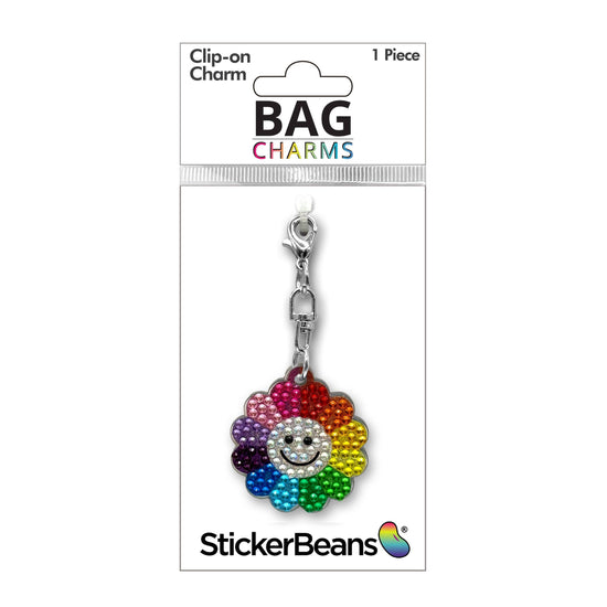 StickerBeans Rainbow Daisy Bag Charm