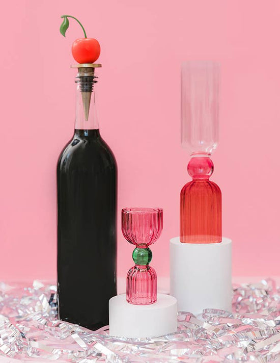 Cherry Tipsy Turvy Wine Stopper