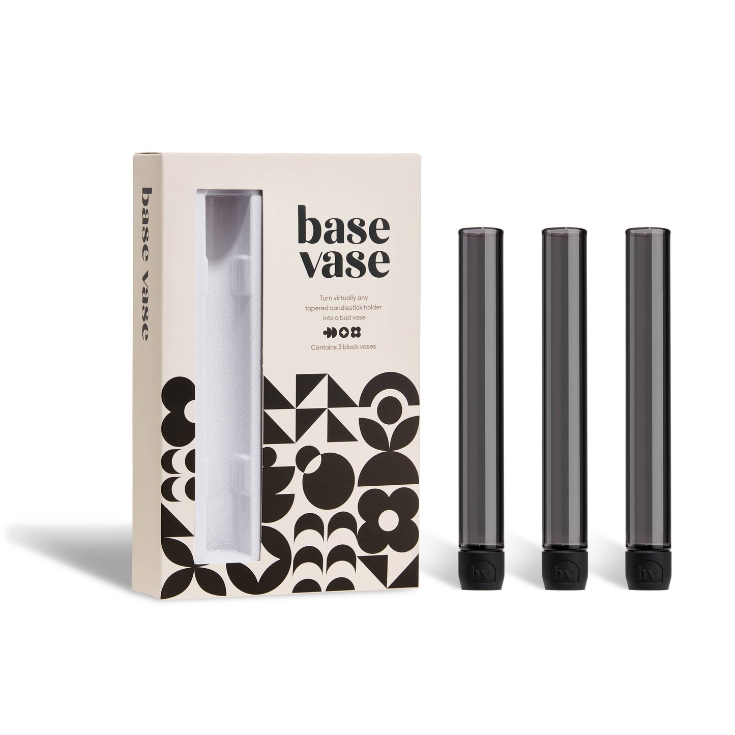 Black Base Vase 3-Pack