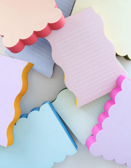 Scalloped Notepad - Peach + Persimmon Edge