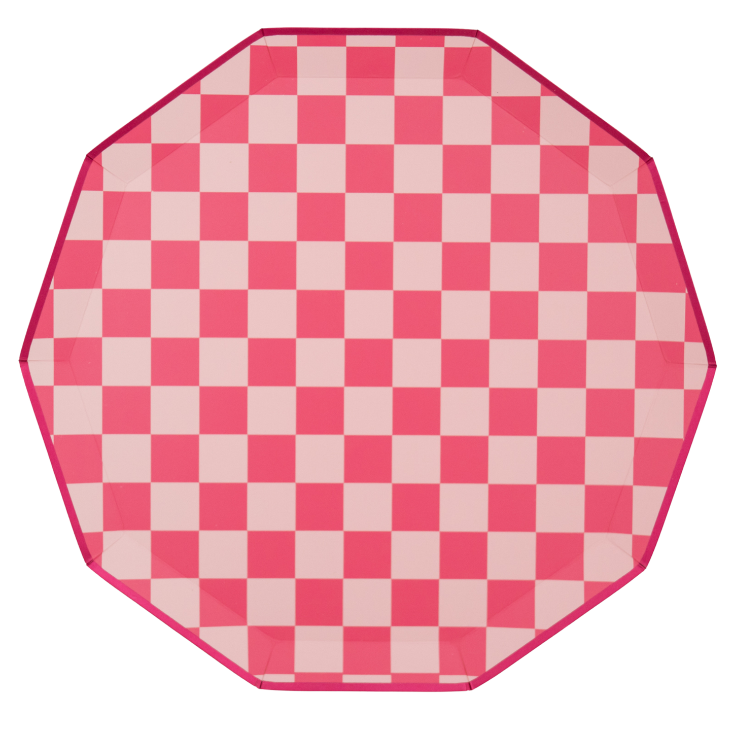 Pink Checkered Signature Dinner Plates - 8 ct.