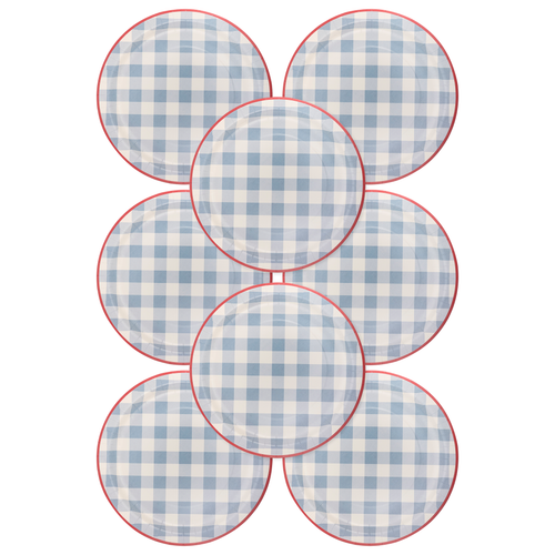 Hamptons Chambray Gingham Plates - 8 ct.