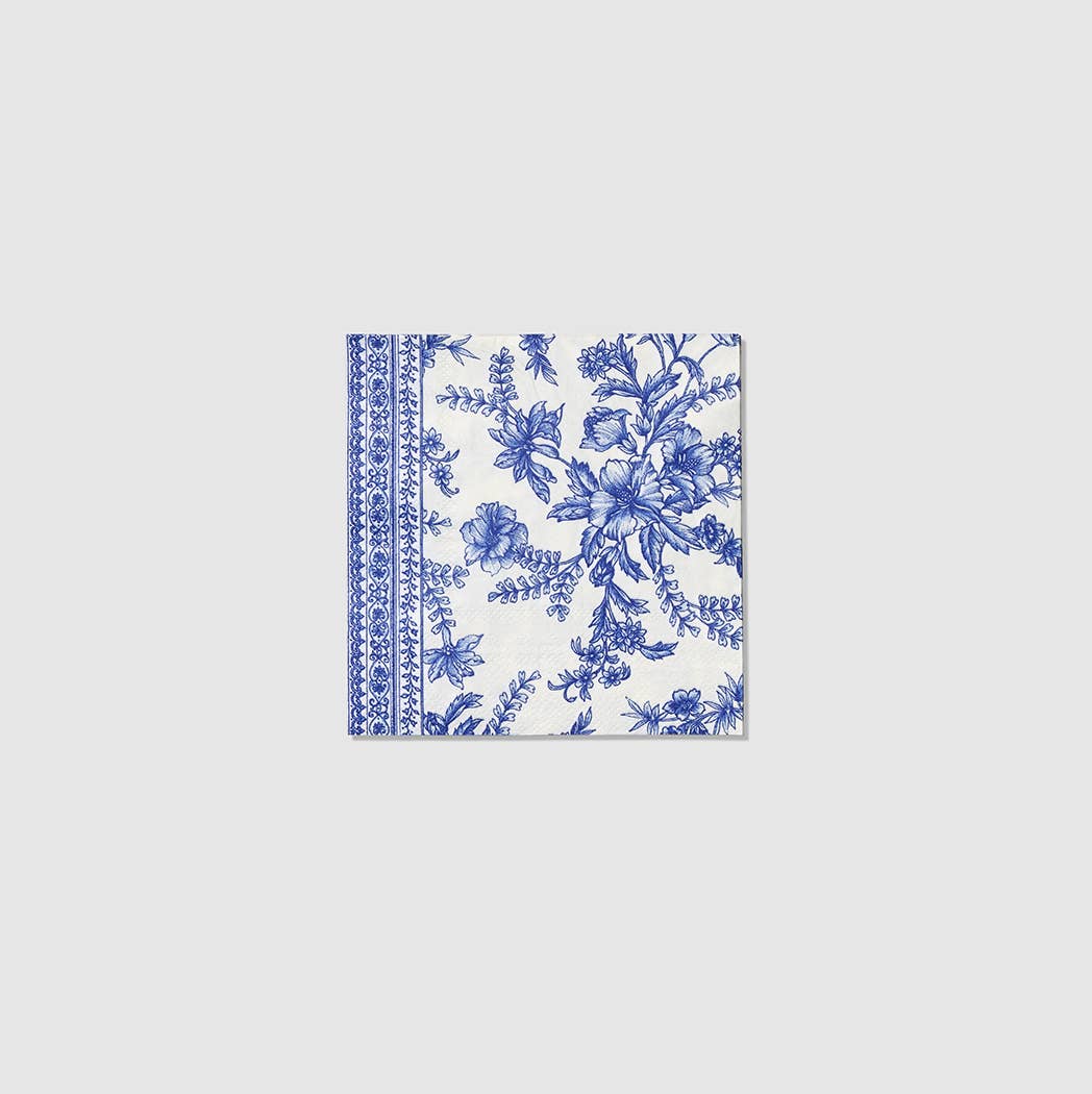 French Toile Paper Cocktail Napkins - 25 Ct.