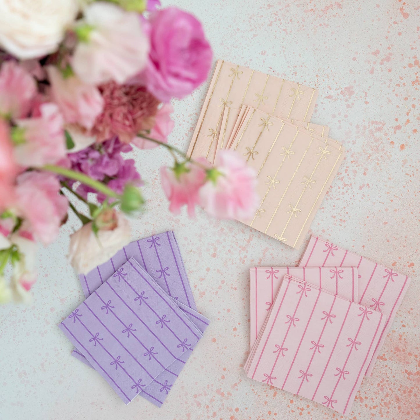 Sweet Peach Bow Napkins