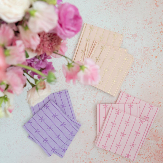 Sweet Peach Bow Napkins