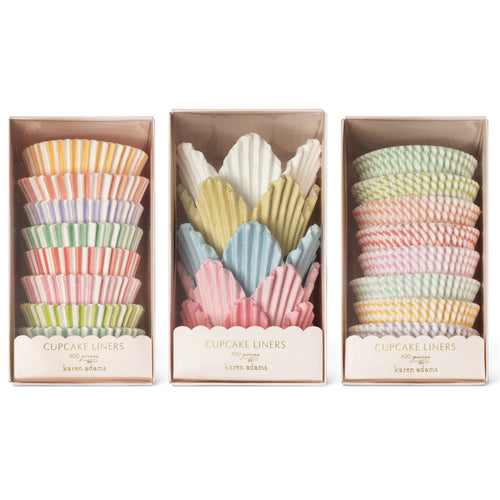 Cupcake Liners: Round Pastel Stripe