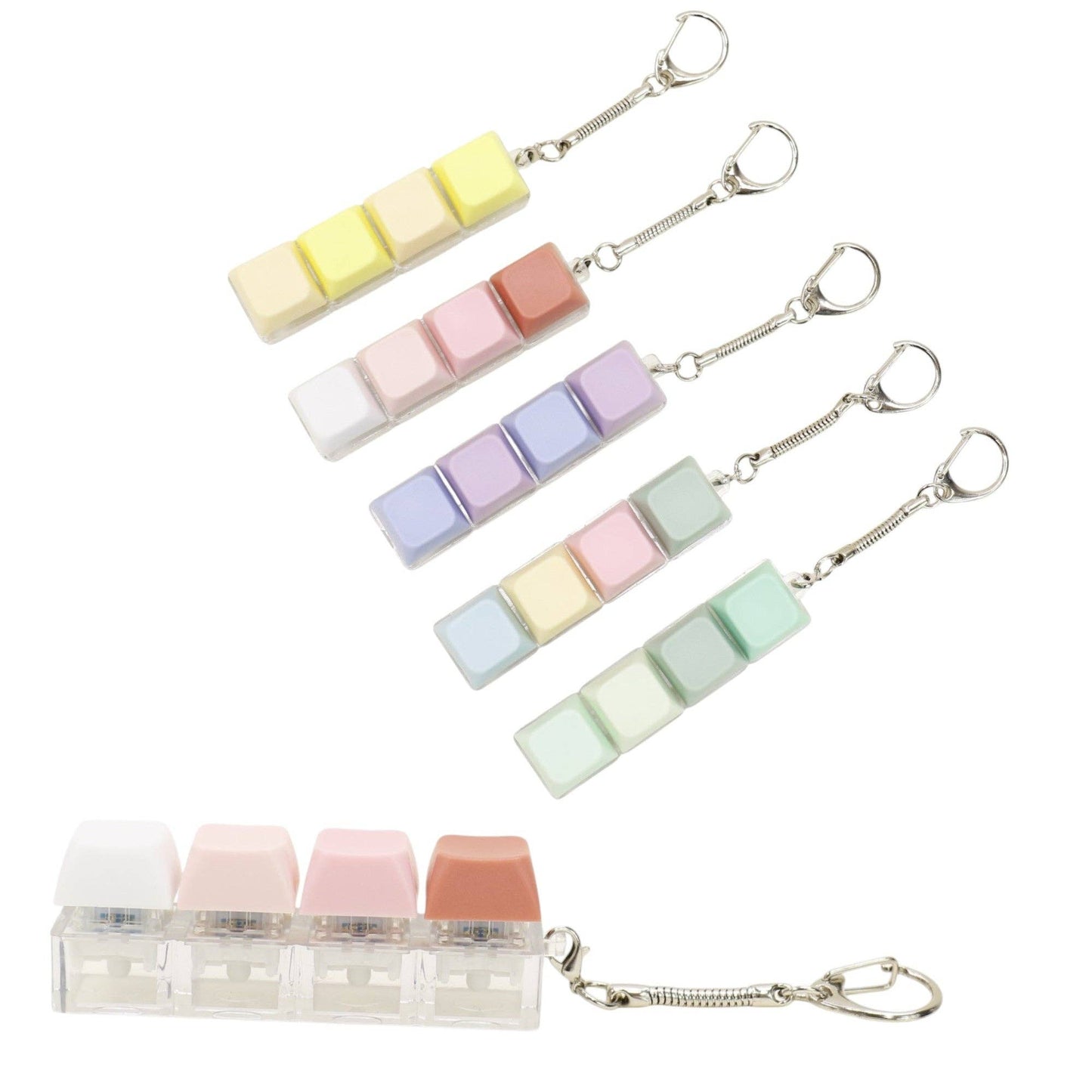Pastel Keycap Fidget Keychain - Assorted Colors