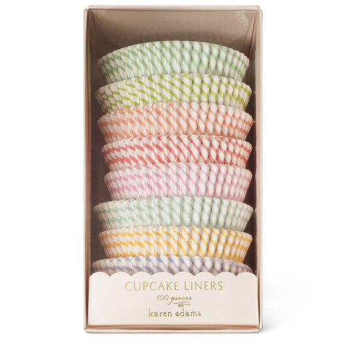 Cupcake Liners: Round Pastel Stripe