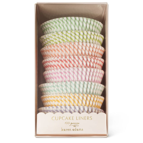 Cupcake Liners: Round Pastel Stripe