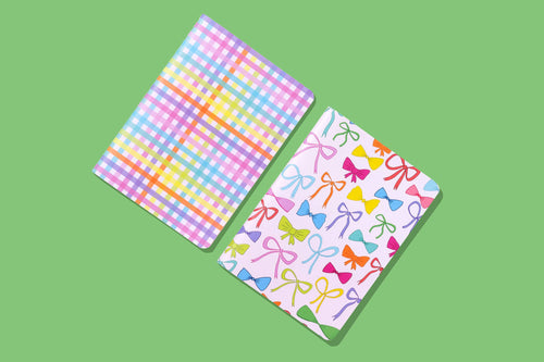 Notebook Set - Colorful Bows + Colorful Gingham