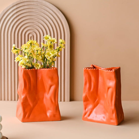 Ceramic Paper Bag Vase