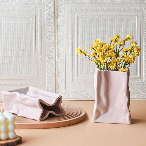 Ceramic Paper Bag Vase