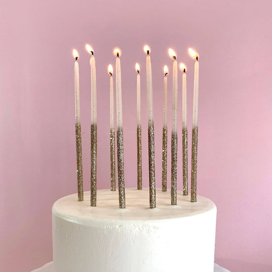 Single Color Glitter Beeswax Candles