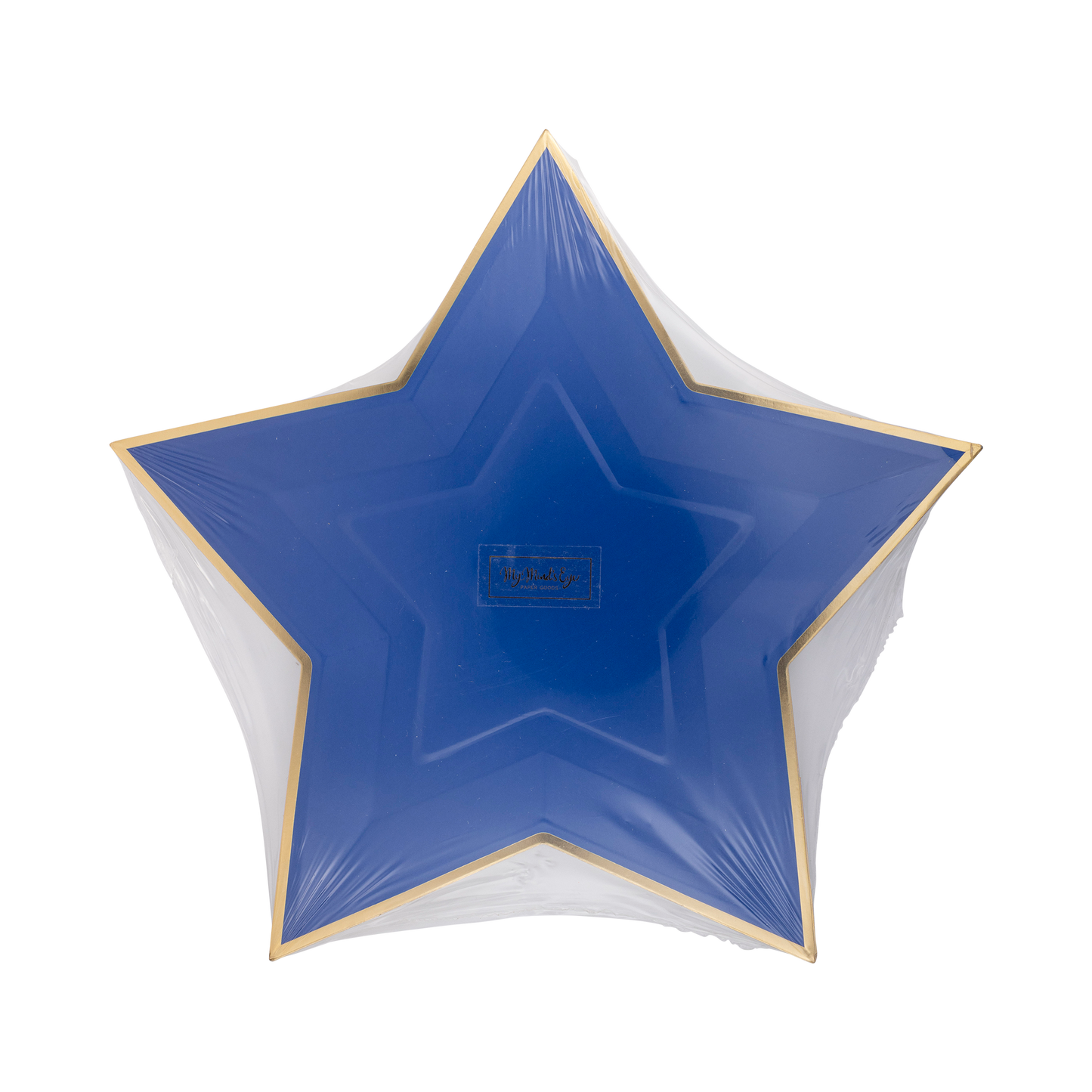 Blue Star Gold Foil Paper Plates - 8 ct.