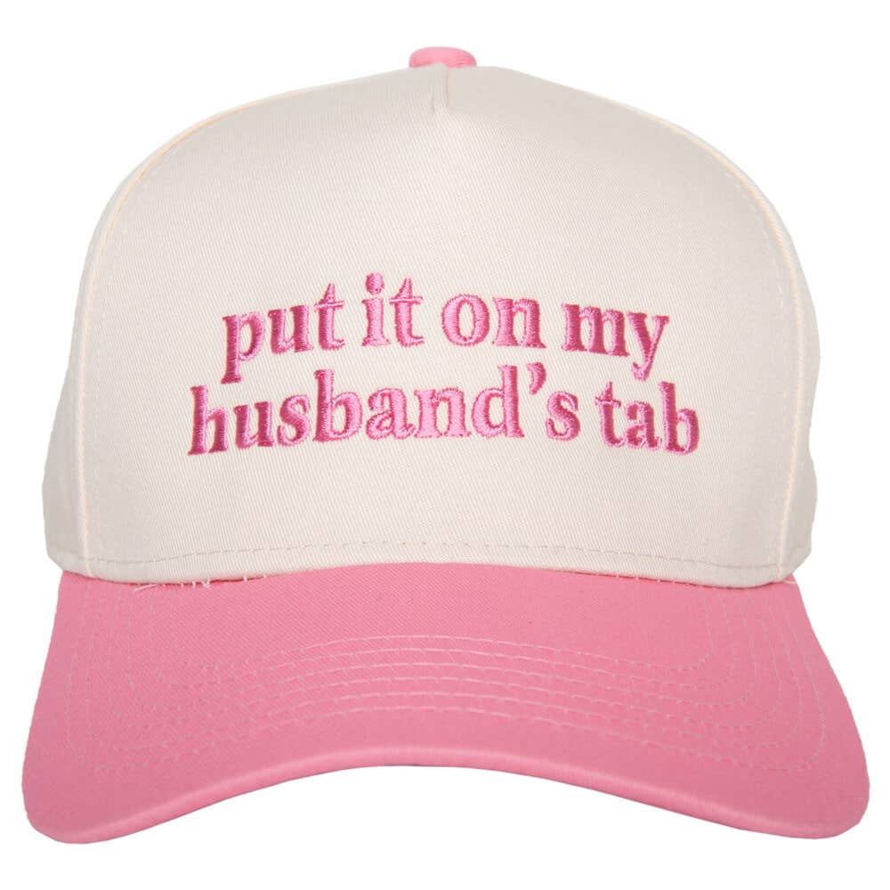 Put It On My Husband's Tab Vintage Style Hat - Pink