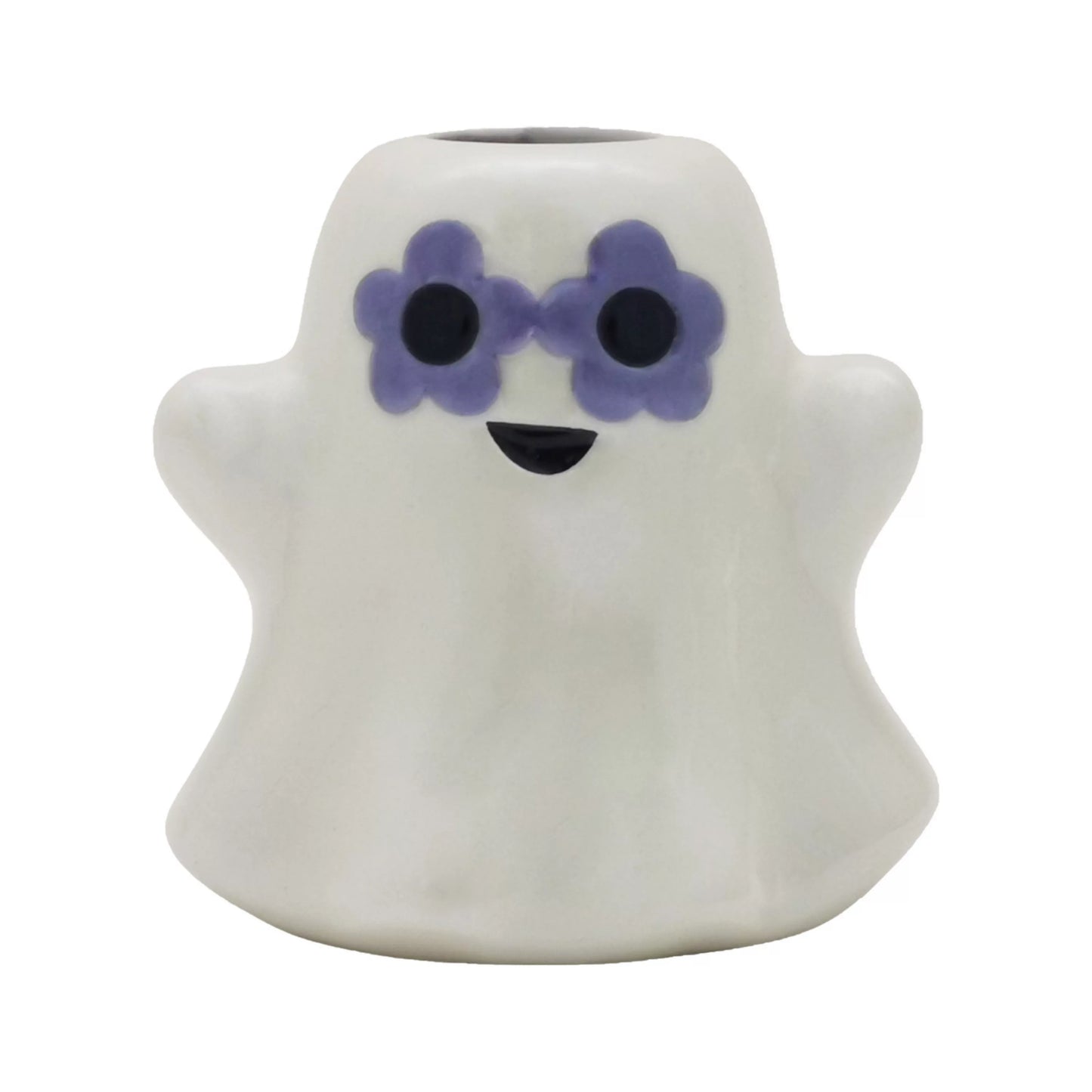 Iridescent Ceramic Ghost Bud Vase