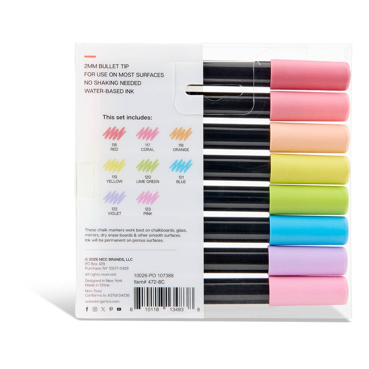 Chalk Markers – Pastel Palette, 8 Colors