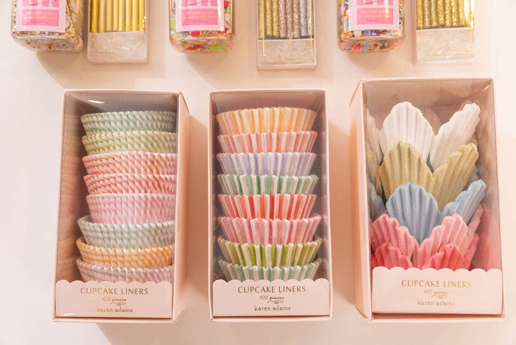 Cupcake Liners: Round Pastel Stripe