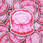 Literally Just a Girl Vintage Cake Sticker