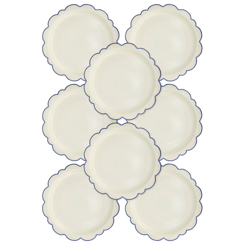 Pembroke Cream with Blue Edge 12" Paper Plates