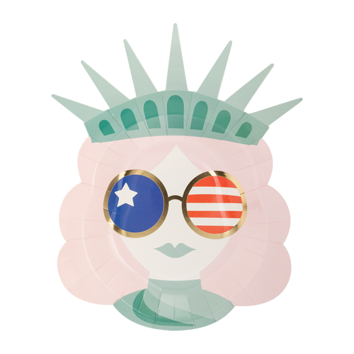 Lady Liberty Shaped Plates - 8 ct.
