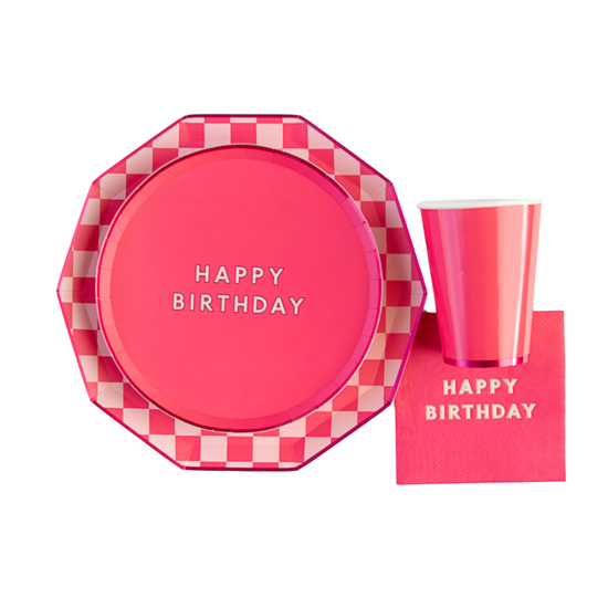 Haute Pink Signature Happy Birthday Plates