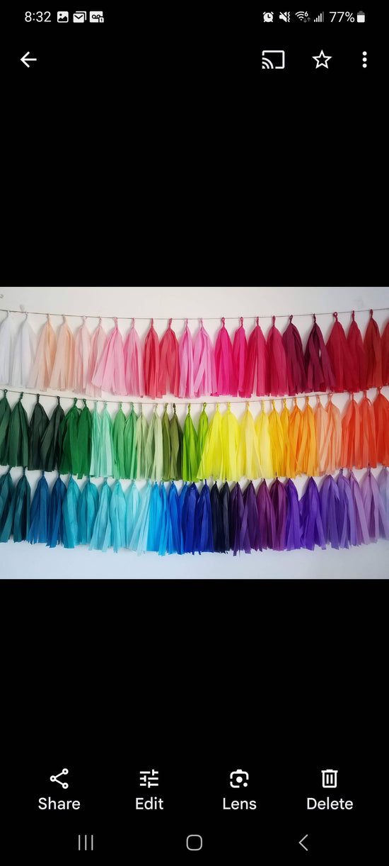 Tissue Paper Tassel - Light Blue