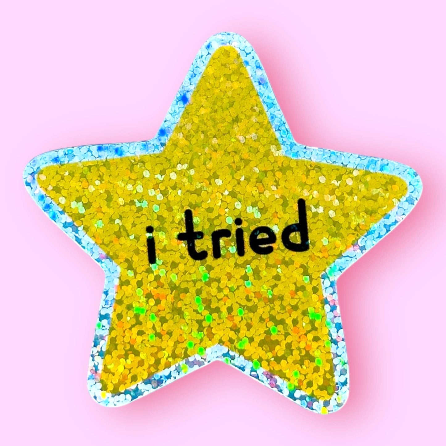 I tried Gold Glitter Sticker