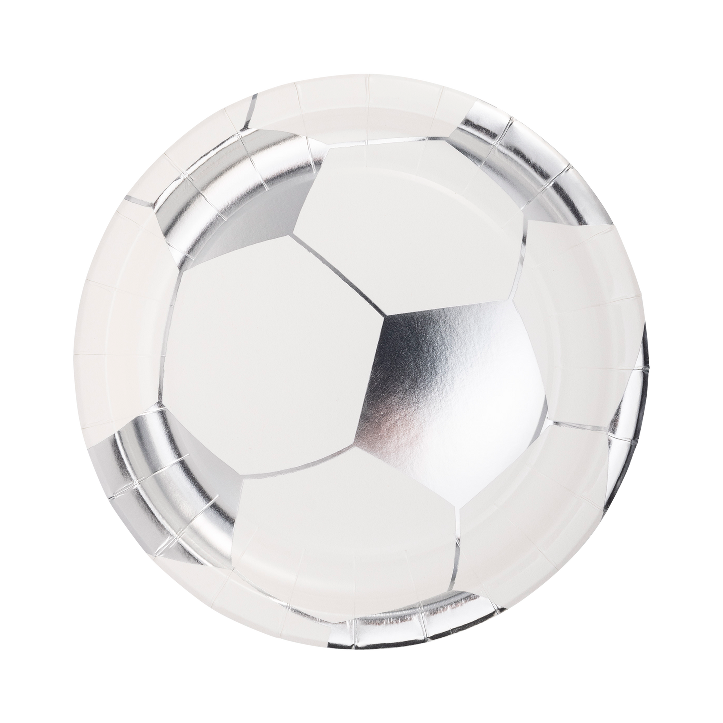 Silver Foil Soccer Plates - 8 ct.