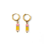 Pencil Huggie Hoop Earrings