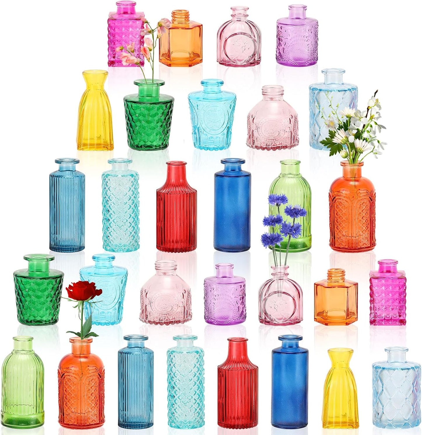 Colored Glass Bud Vase - Assorted